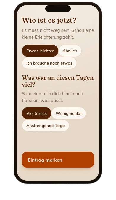Erste-Hilfe-Tasche App: Überblick über die schweren Stunden im Zyklus